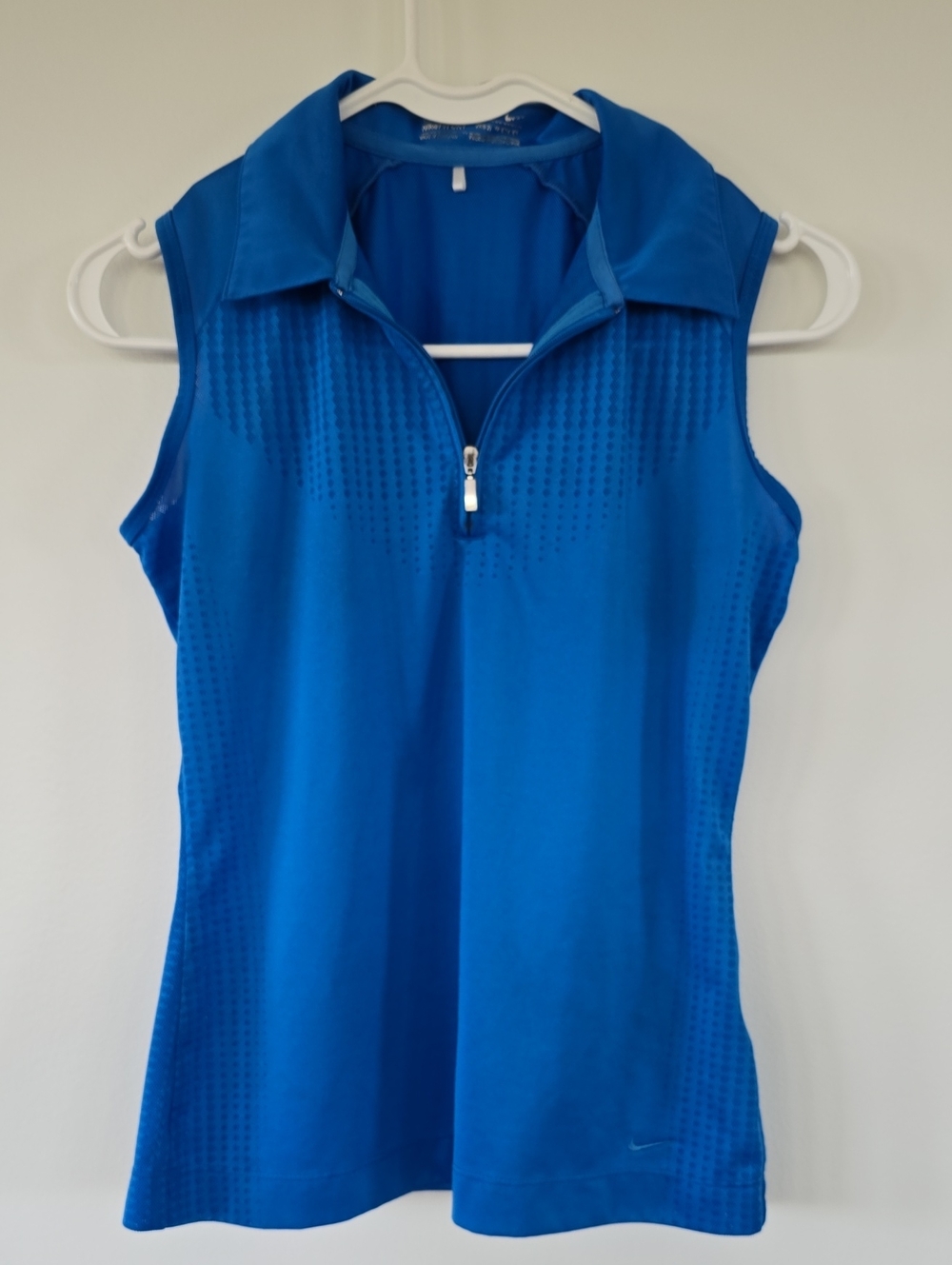 Nike Golf Fit Dry Women's Bright Blue Sleeveless Zip Polo Tank